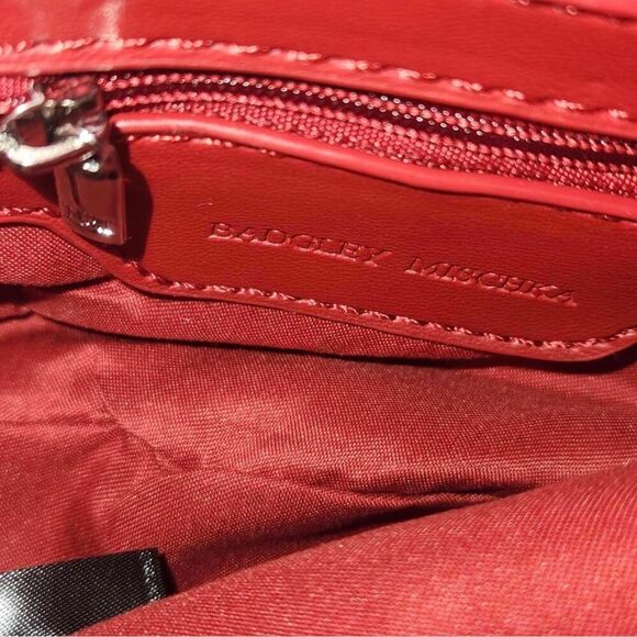 Baffled Mischka Boucle Red Checkered Tweed Shoulder Bag New - Picture 7 of 8